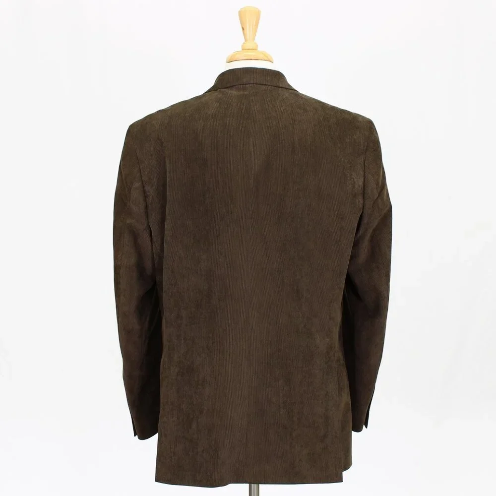 Jones New York 44L Brown Solid 2-Button Sport Coat Blazer Jacket V409